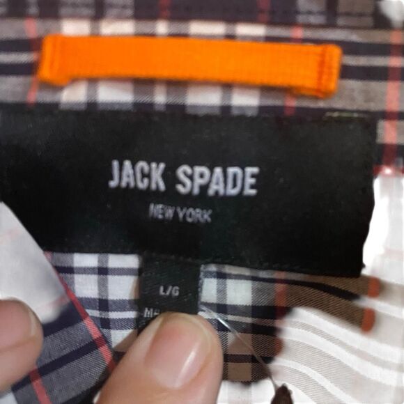Jack Spade NWT red check wovens navy dress shirt button down large - Picture 3 of 7